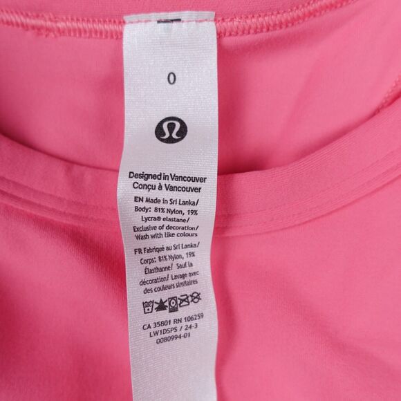 New Lululemon Size 0 Align Waist Length Racerback Built In Bra SAKP Pink $58 - Picture 2 of 5